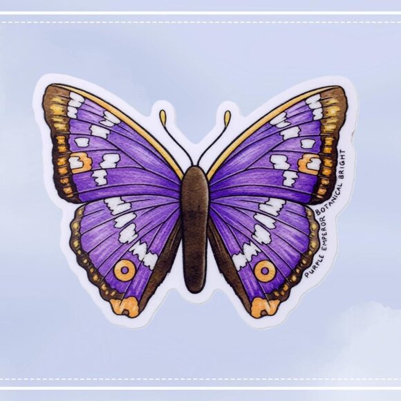 3 for $15 - Purple Emperor Butterfly Sticker - Waterproof Vinyl Nature Decal - Picture 1 of 6